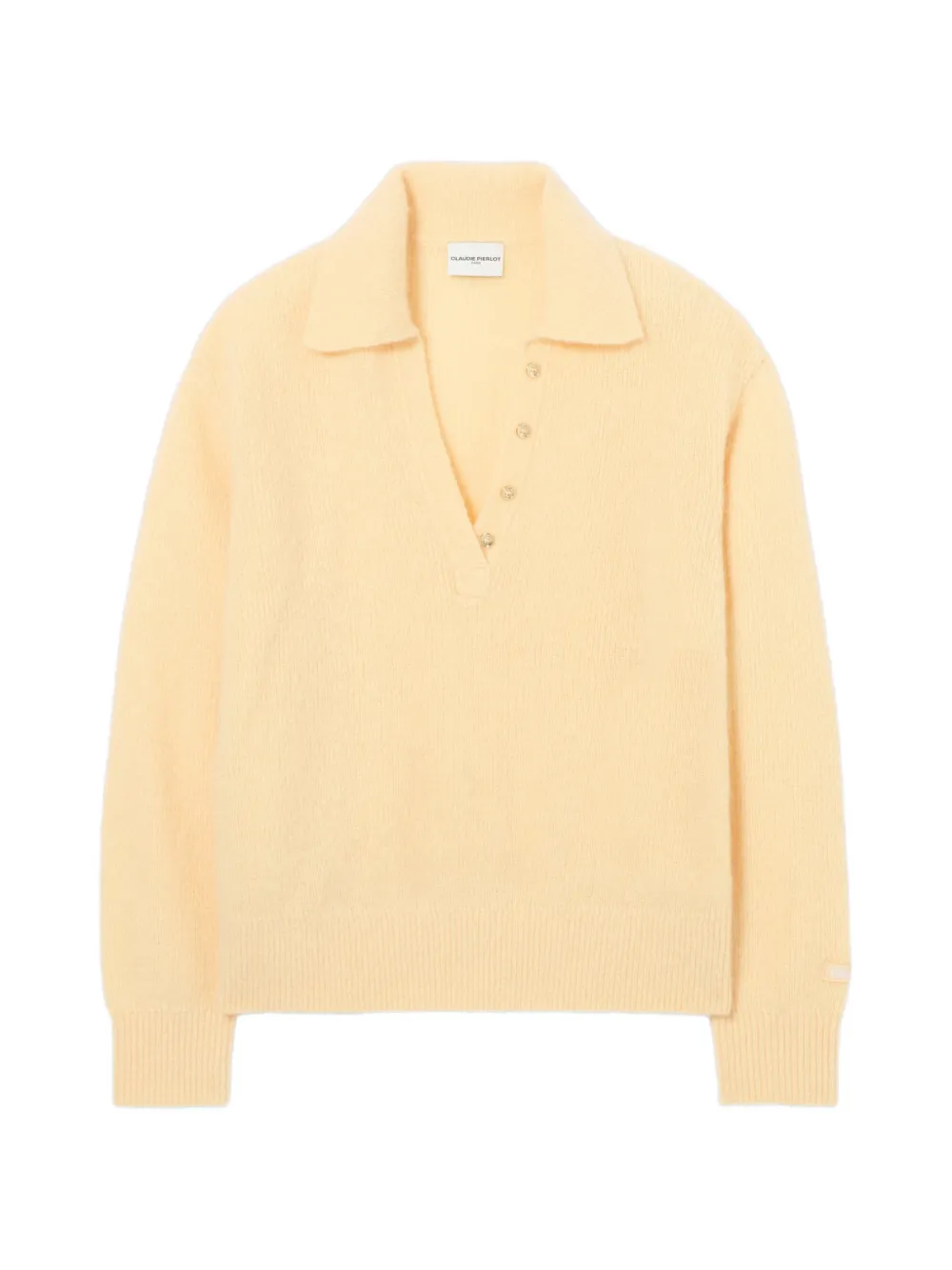 Claudie Pierlot relaxed fluffy knit jumper Geel