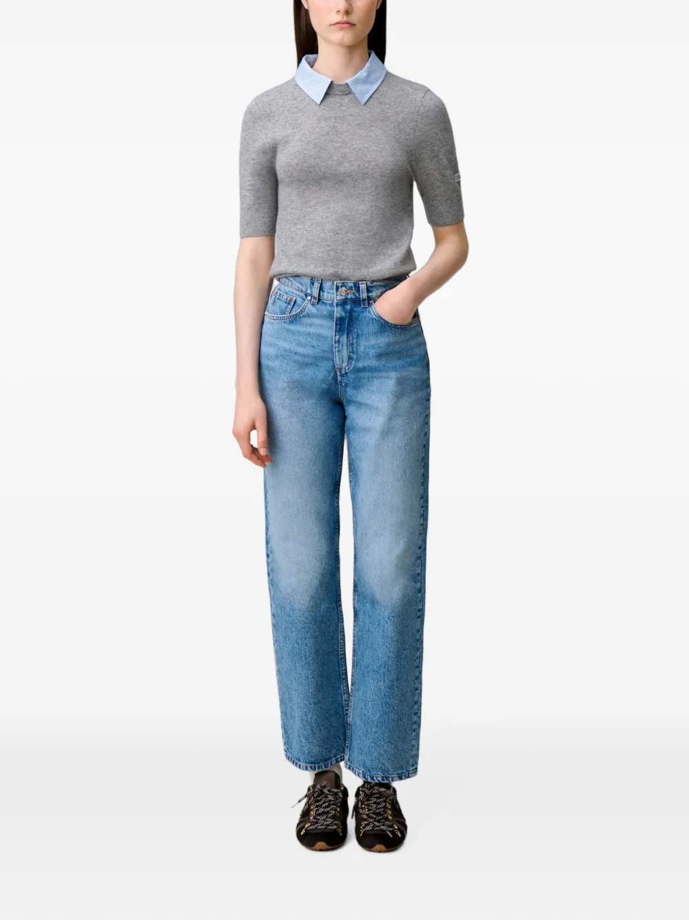 Claudie Pierlot Gelaagde wollen trui Grijs