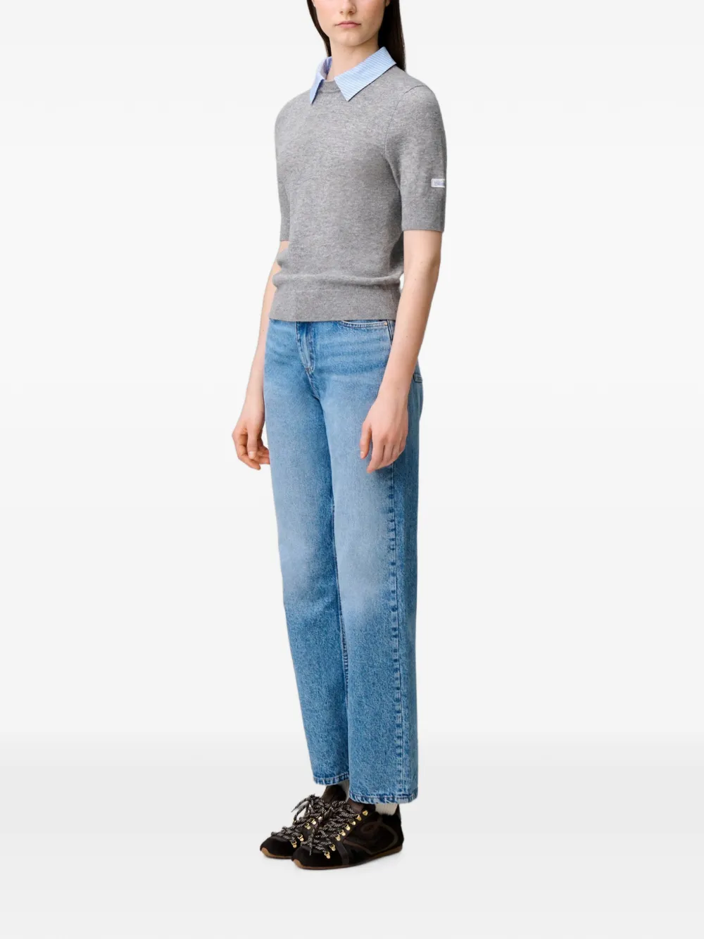 Claudie Pierlot Gelaagde wollen trui Grijs