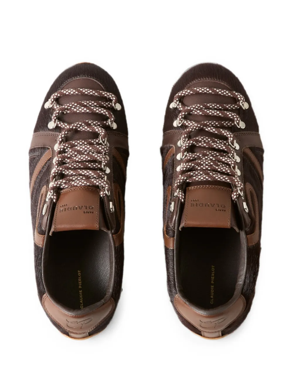 Claudie Pierlot Swing sneakers met chocoladekleur Bruin