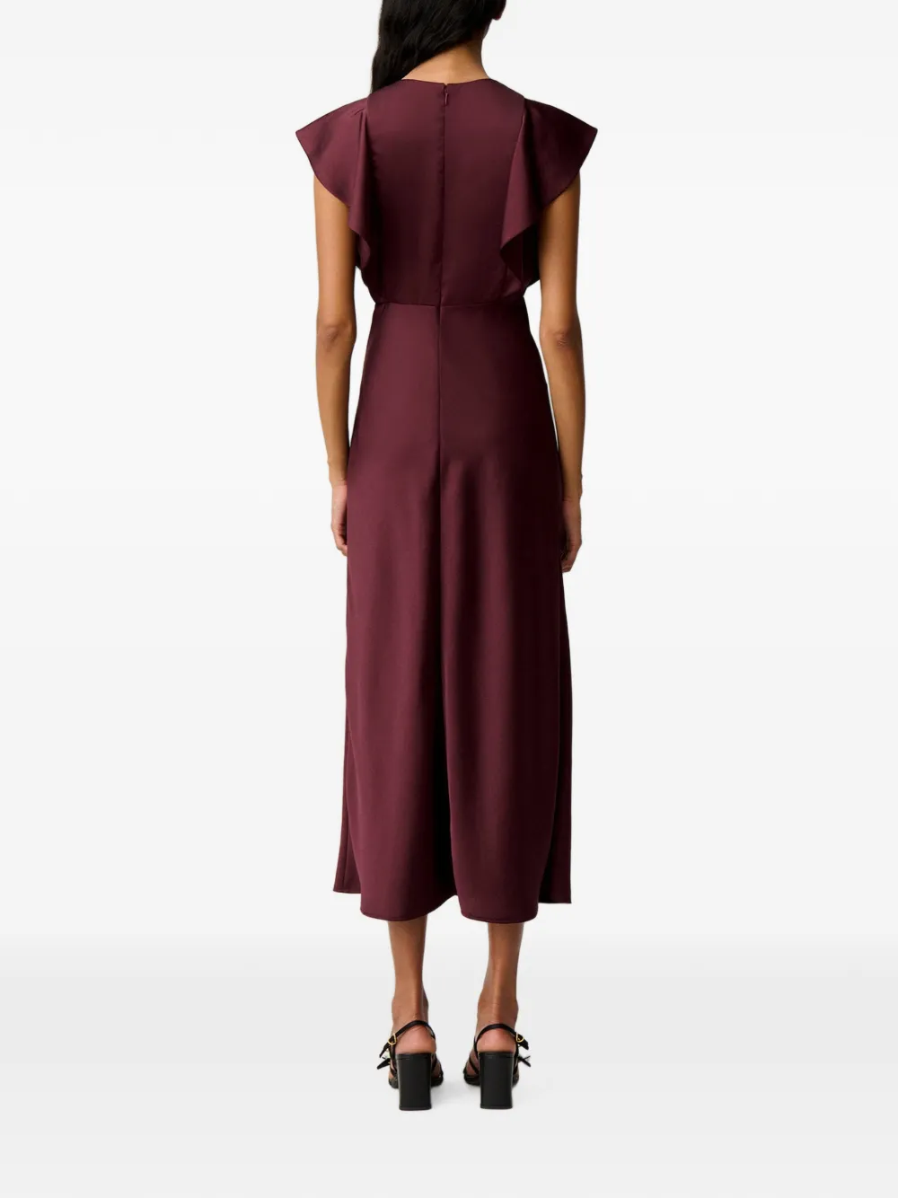 Claudie Pierlot Satijnen maxi-jurk met split Rood