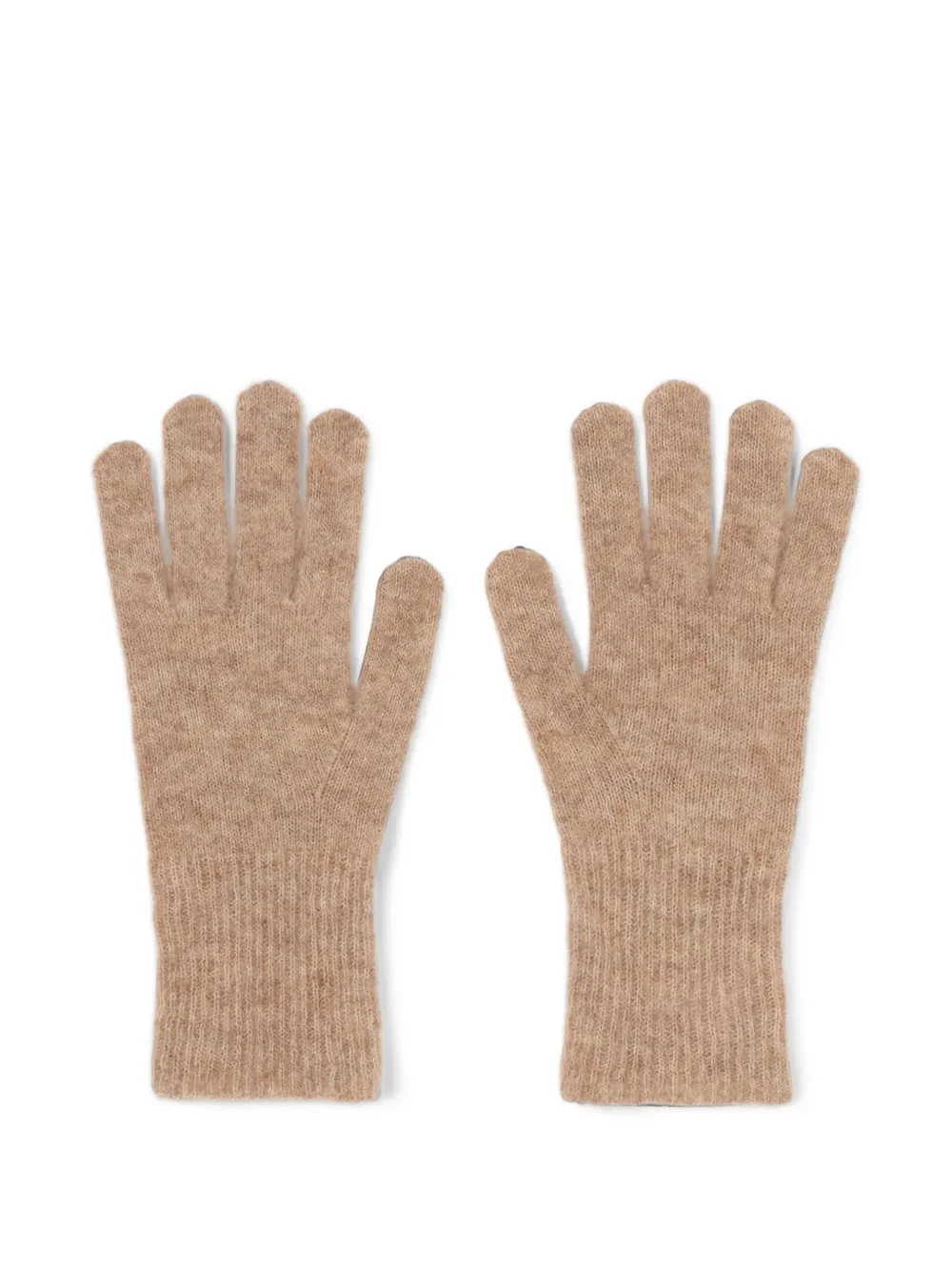 Claudie Pierlot Ribbed-knit Gloves In Brown
