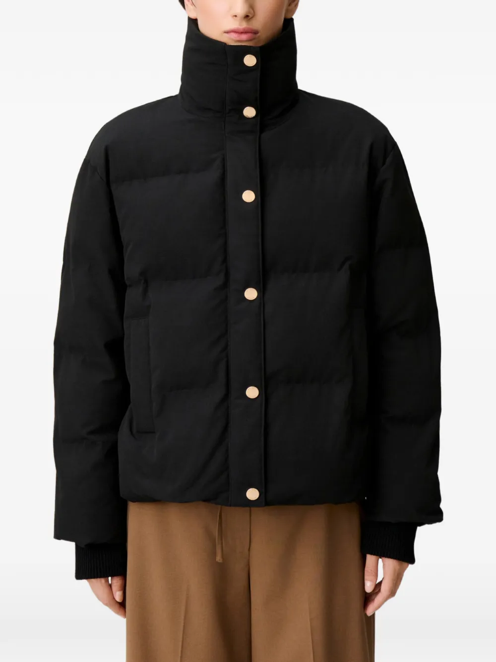 Claudie Pierlot Oversized donsjack met hoge hals Zwart
