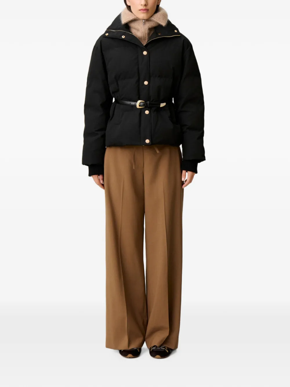 Claudie Pierlot Oversized donsjack met hoge hals Zwart