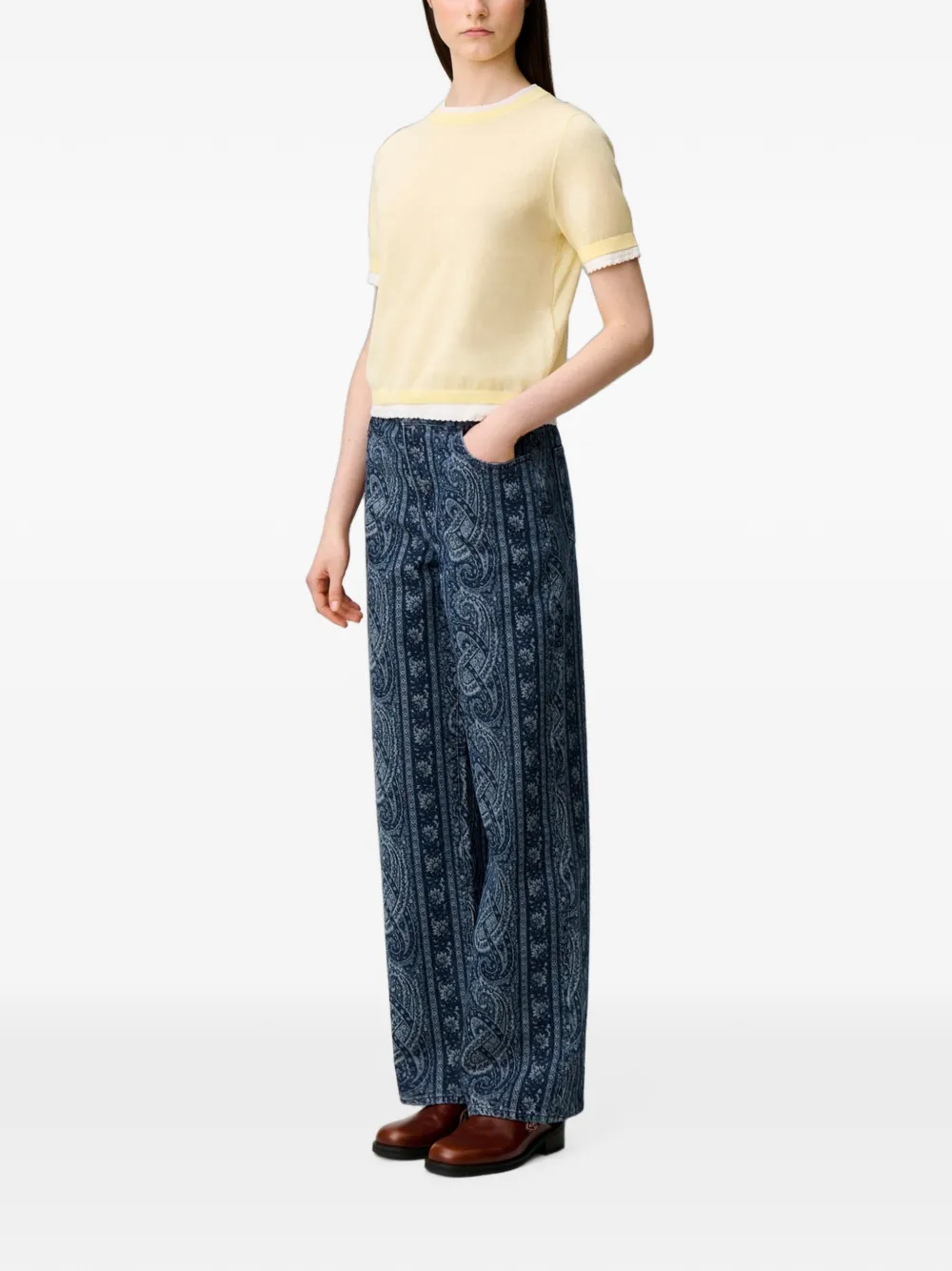 Claudie Pierlot Trui met contrast Geel