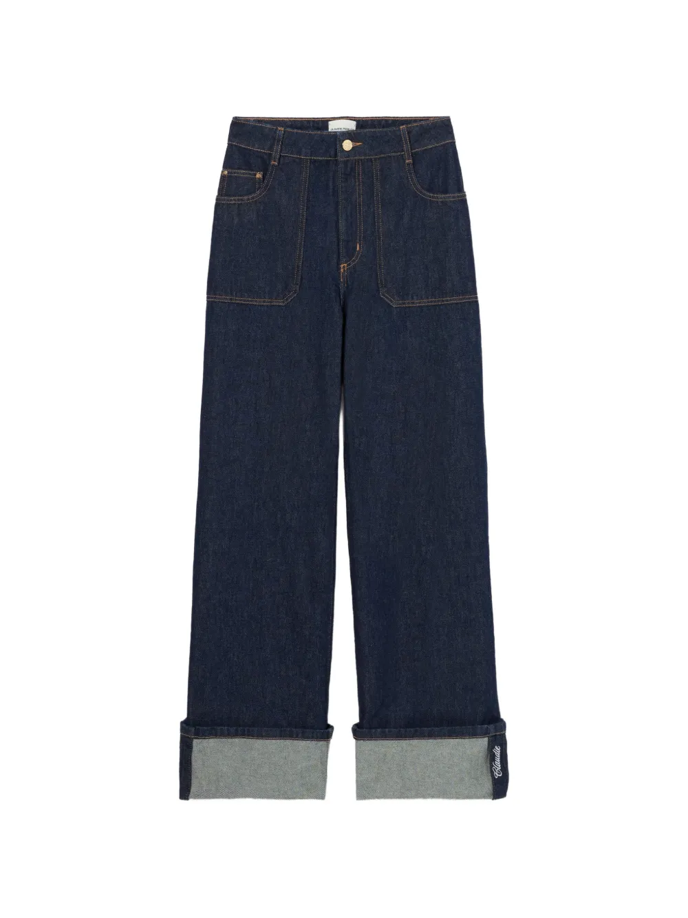 Claudie Pierlot wide-leg jeans embroidered cuffs - Blu