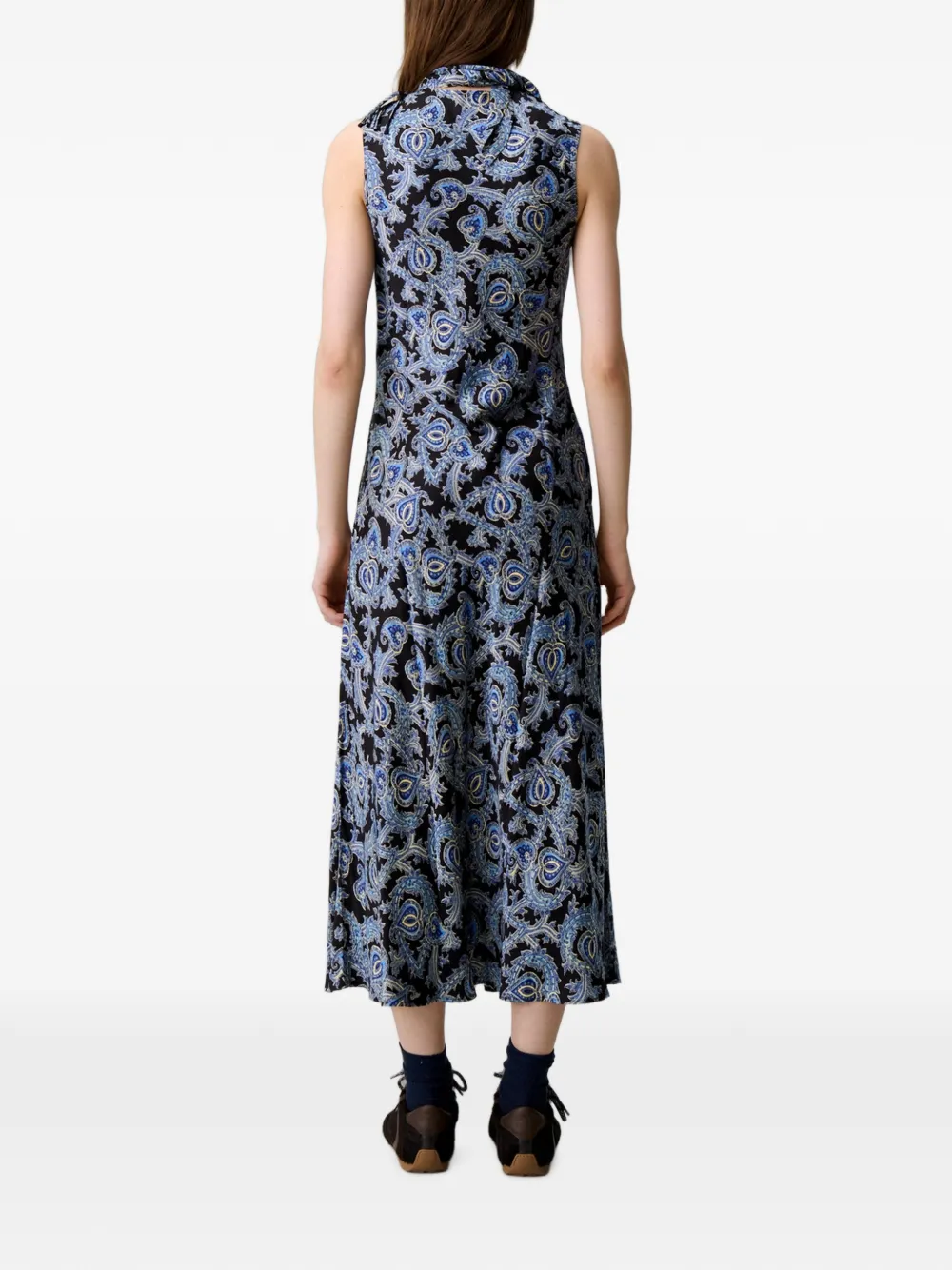 Claudie Pierlot Satijnen jurk met print Zwart