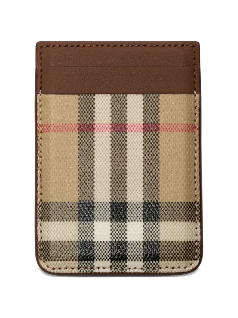 Burberry Geruite magnetische pasjeshouder Bruin