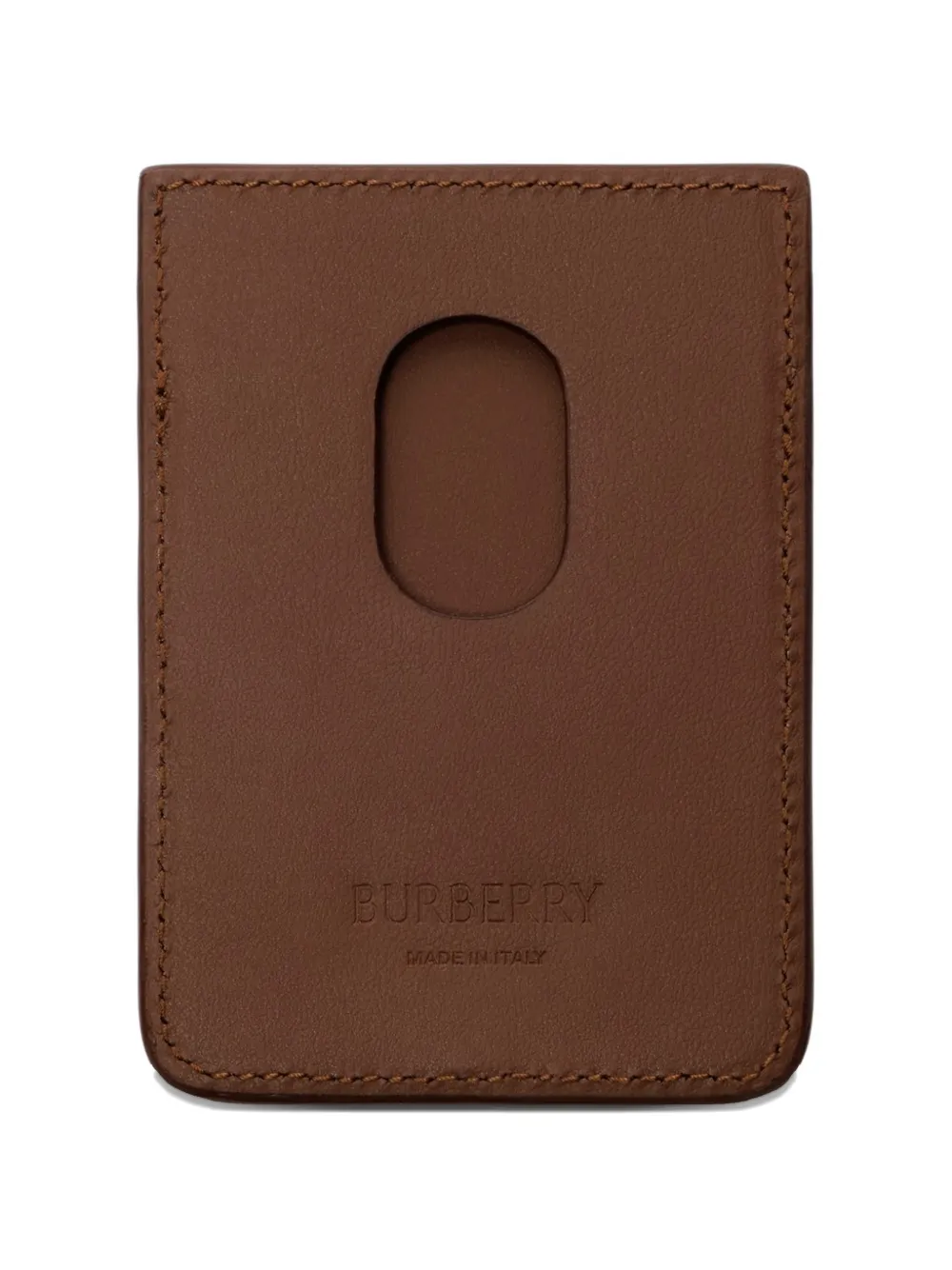 Burberry Check magnetic card case - Marrone