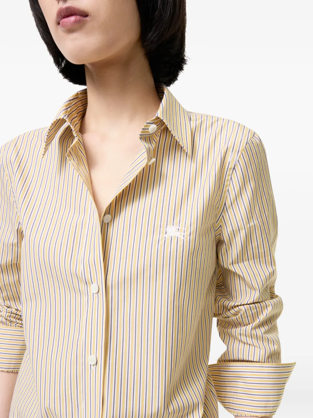 Burberry Slim-fit katoenen overhemd Geel