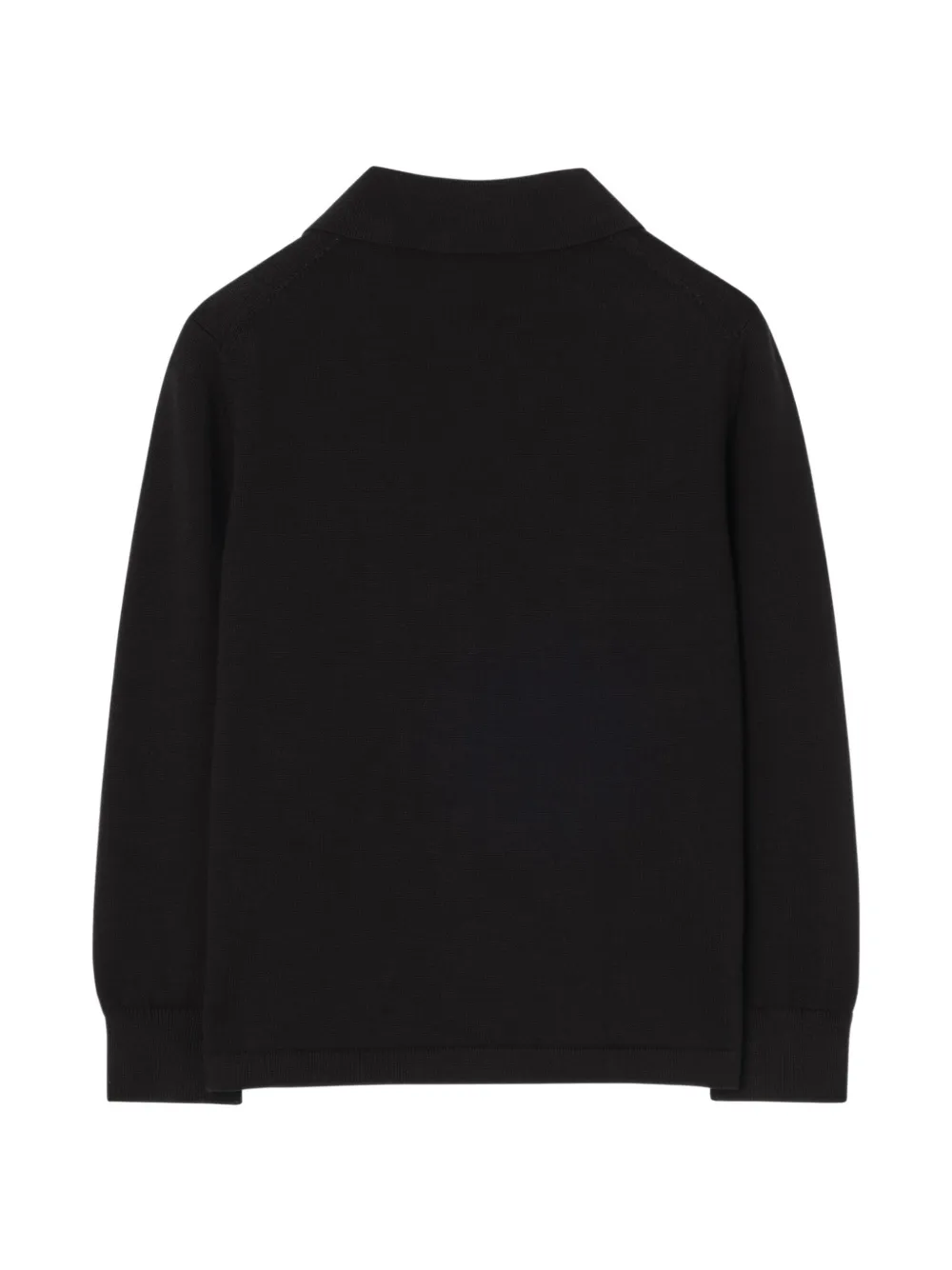 Burberry Kids Knight katoenen poloshirt met lange mouwen Zwart