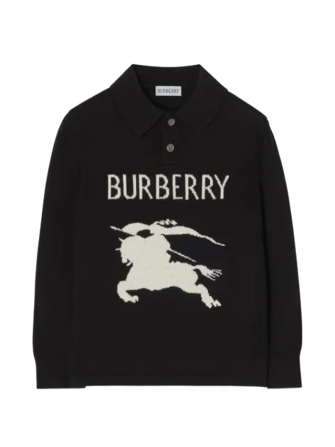 Burberry Kids long-sleeve Knight cotton polo shirt