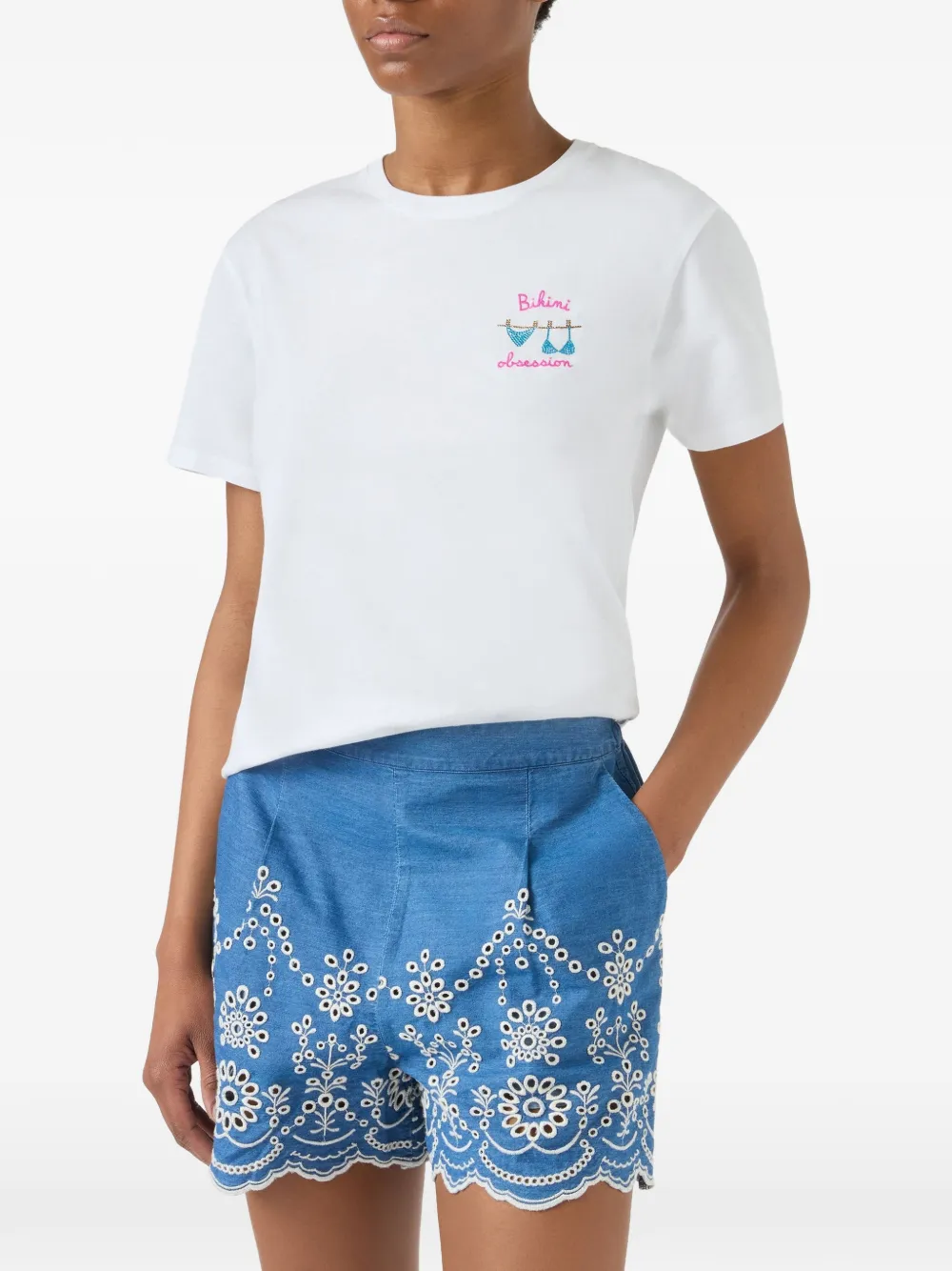 MC2 Saint Barth T-shirt met borduurwerk Wit
