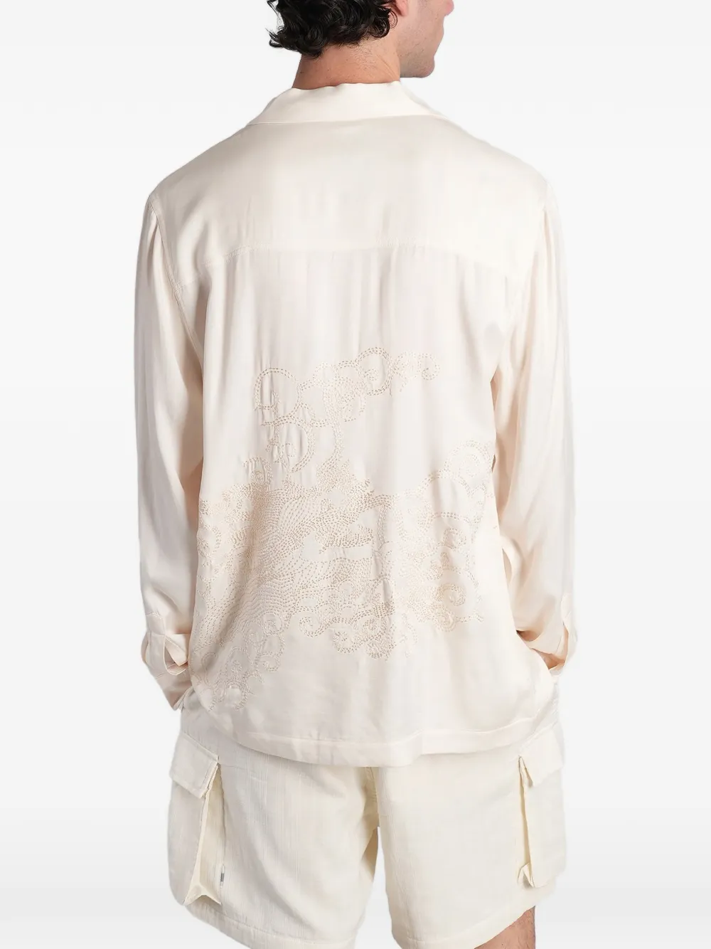 Maharishi Ascending Dragon blouse met borduurwerk Beige