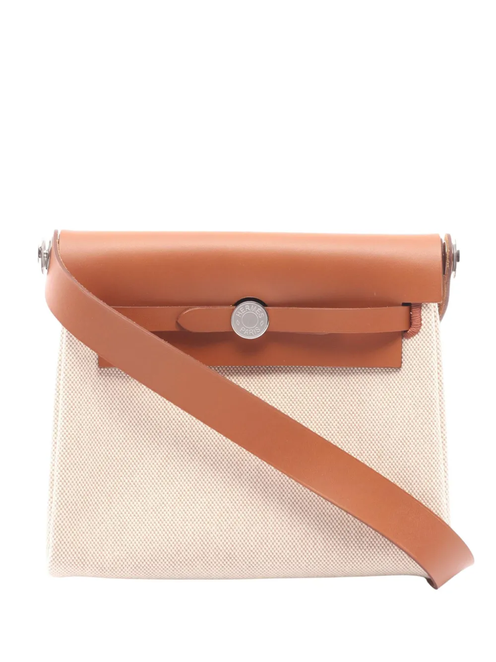 Hermès Pre-Owned 2025 Military Toile and Vache Hunter Herbag Zip 20 crossbody bag - Marrone