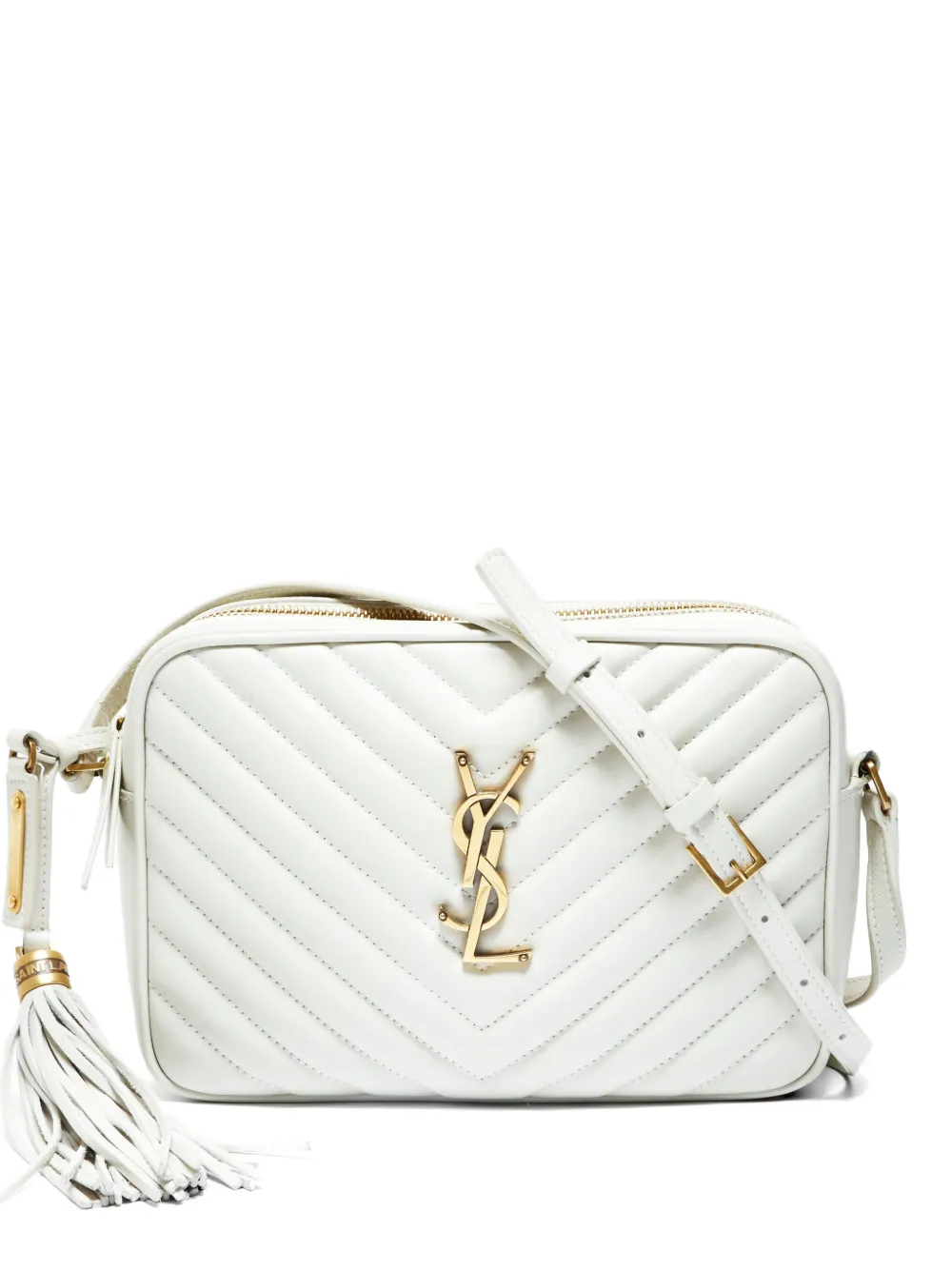 Saint Laurent Pre-Owned 2020s Lou quilted camera bag - White