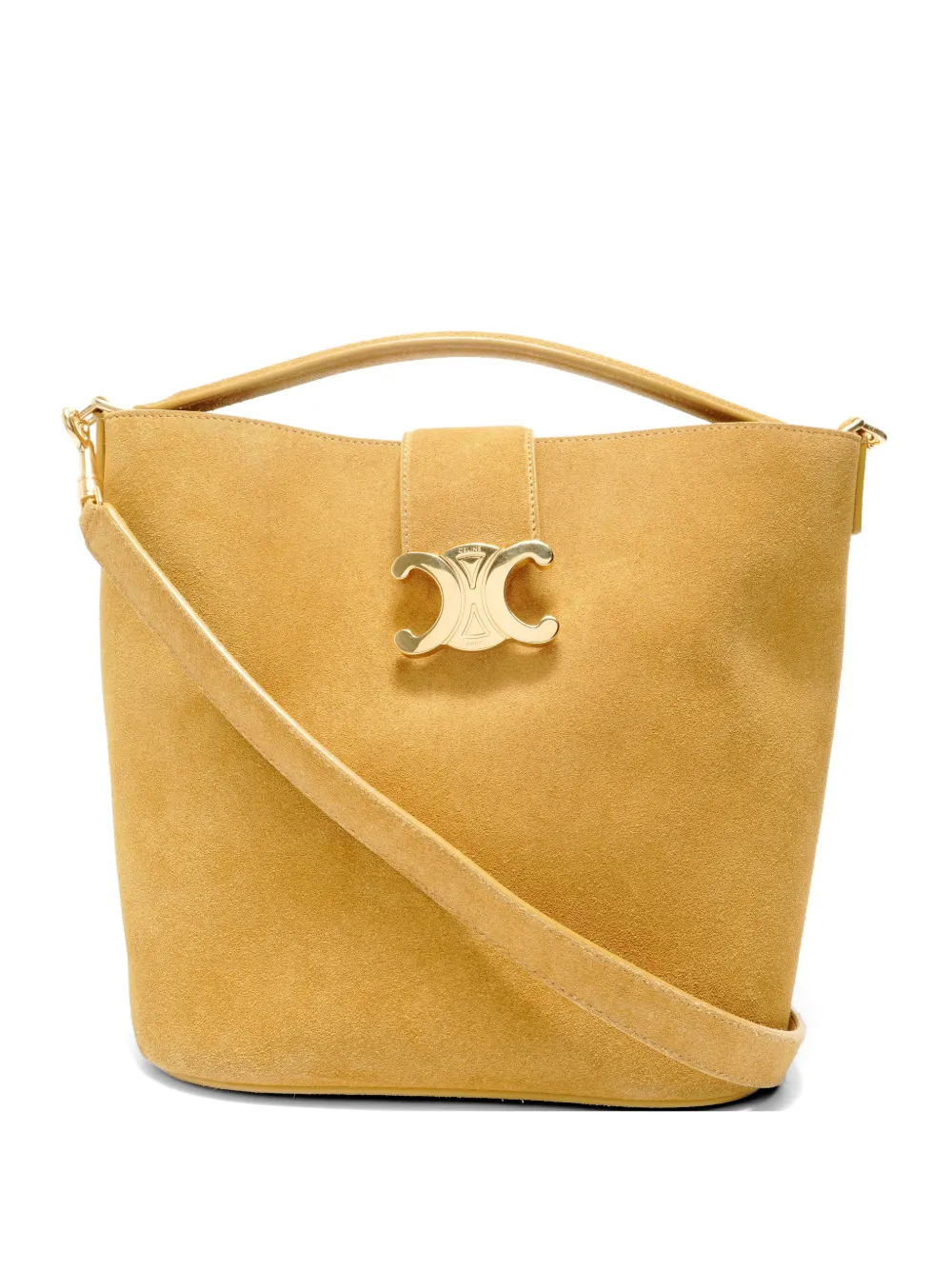 Celine Pre-Owned Triomphe suede shoulder bag - Marrone