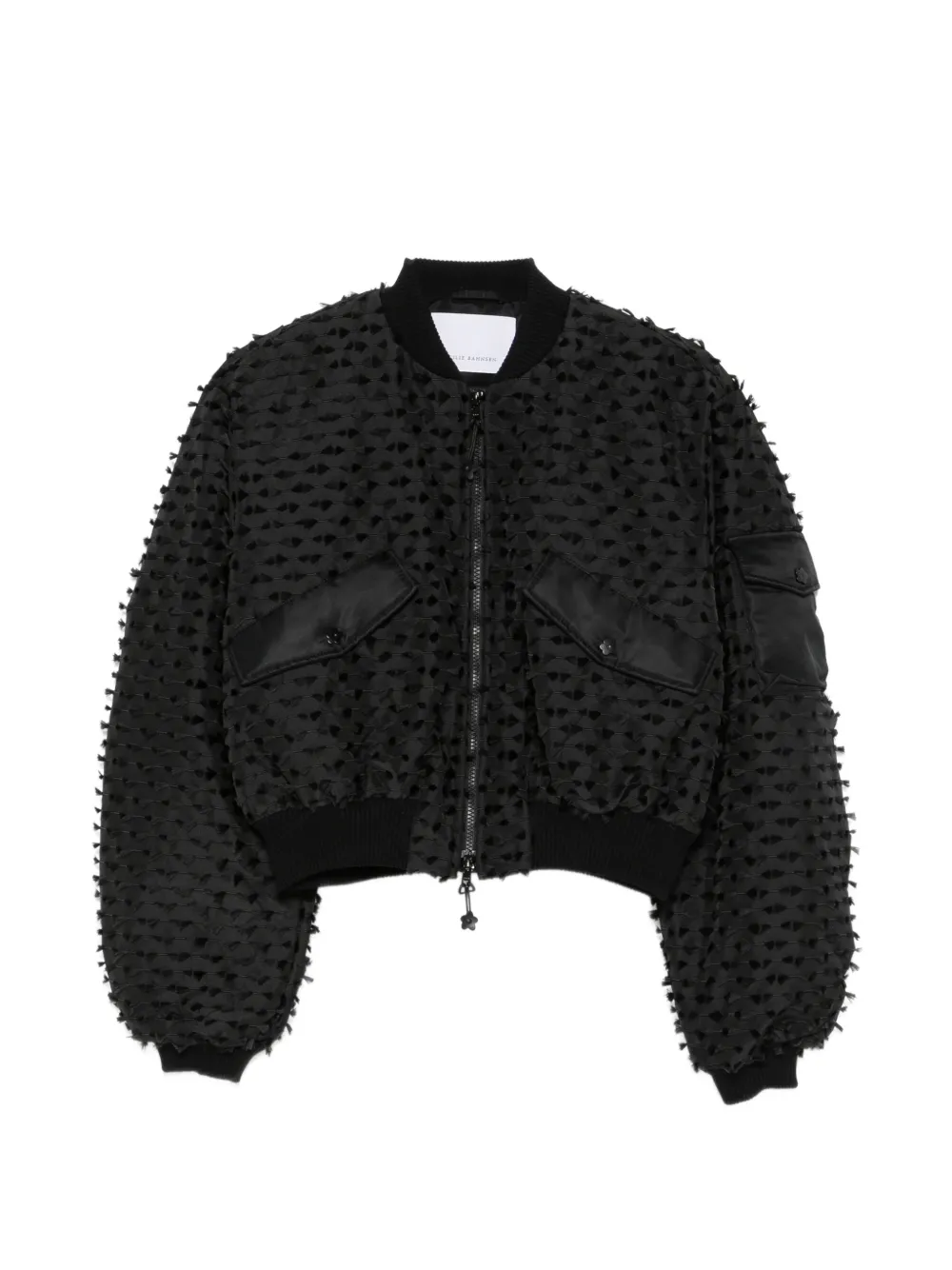 Cecilie Bahnsen fil-coupé flared-hem jacket - Schwarz