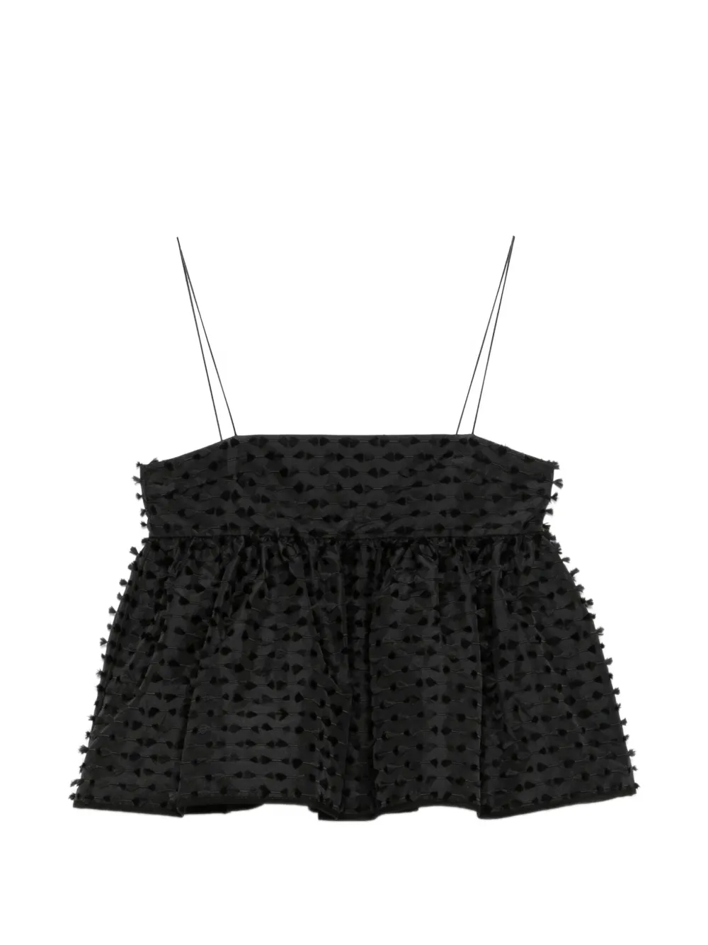 Cecilie Bahnsen Babette fil-coupé top - Nero