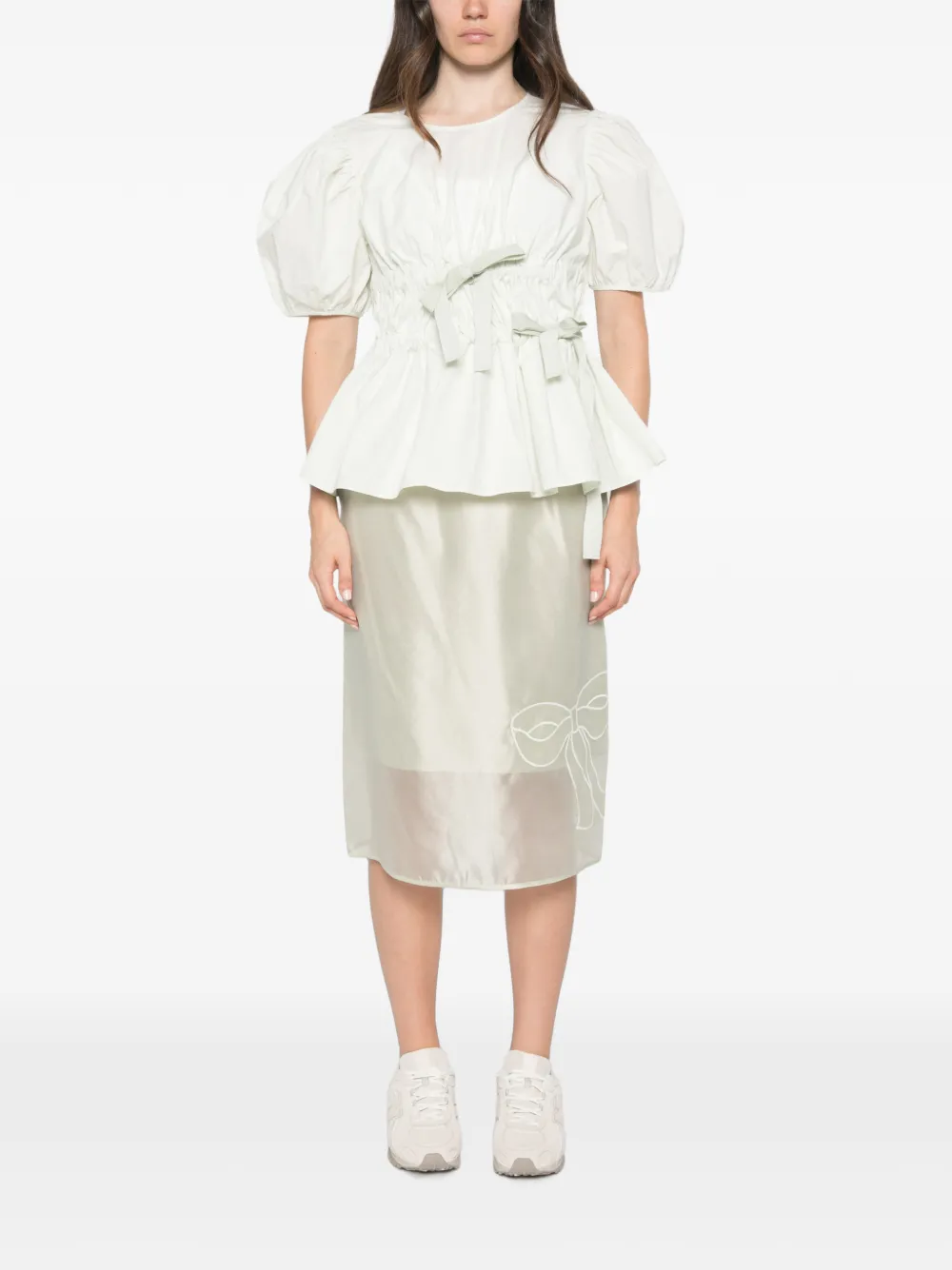 Cecilie Bahnsen Bria Skirt in Green, view 2