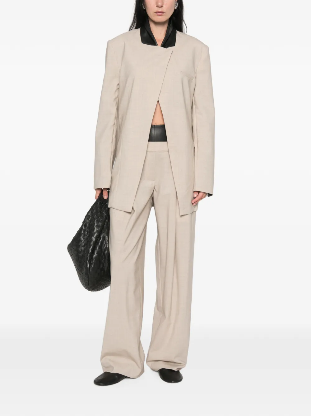 Esse Studios Alessio Pleated Trousers in Neutrals, view 2