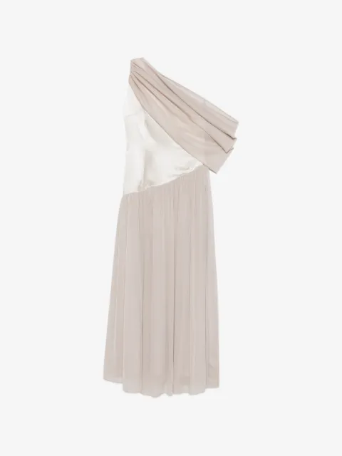 Abadia Gwen draped one-shoulder maxi dress