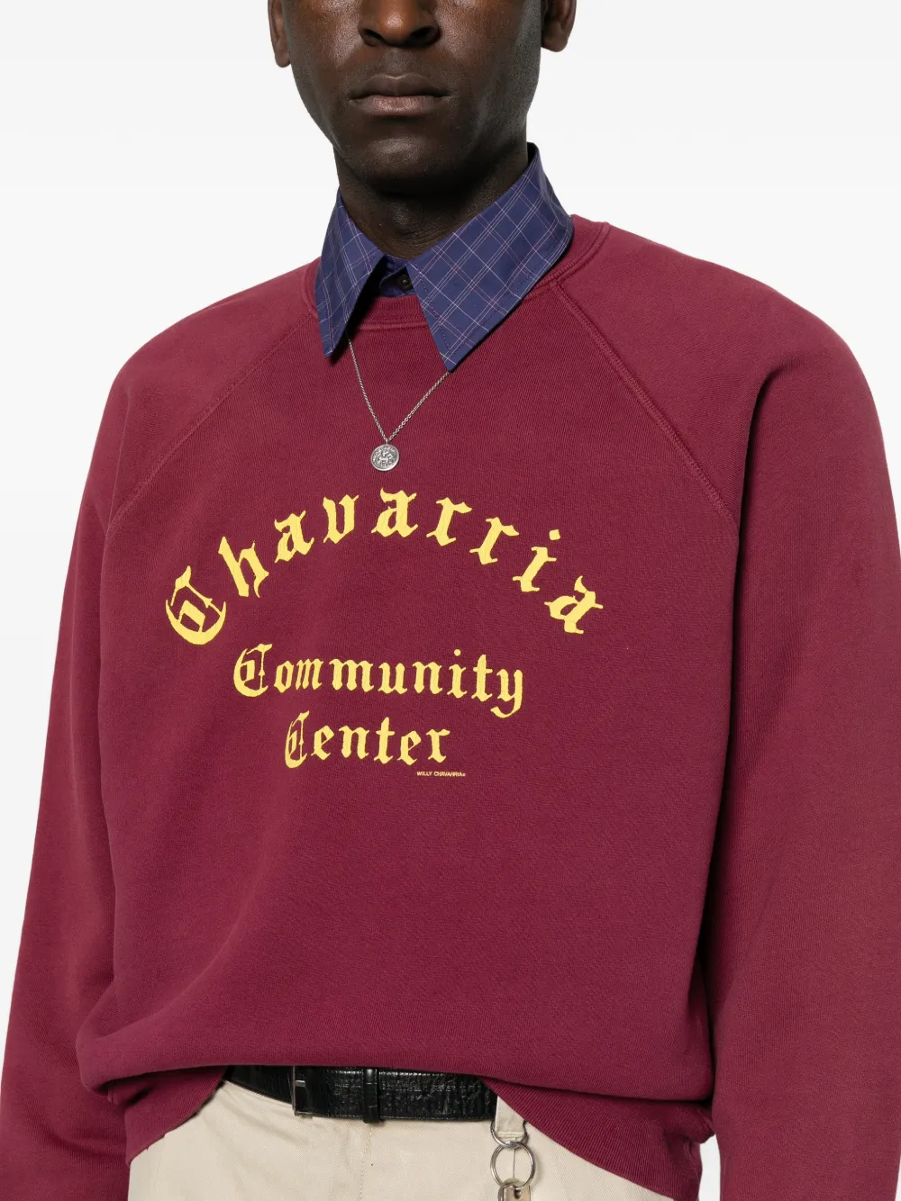 Willy Chavarria Trui met raglan mouwen en logo-print Rood