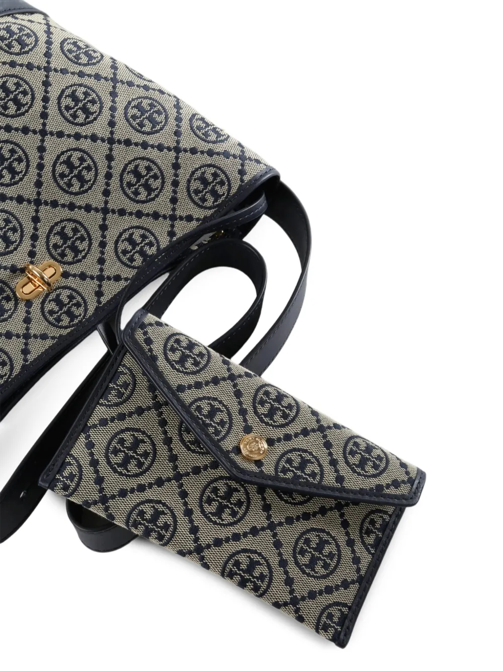 Tory Burch Bucket-tas met T monogram en leren afwerking Beige
