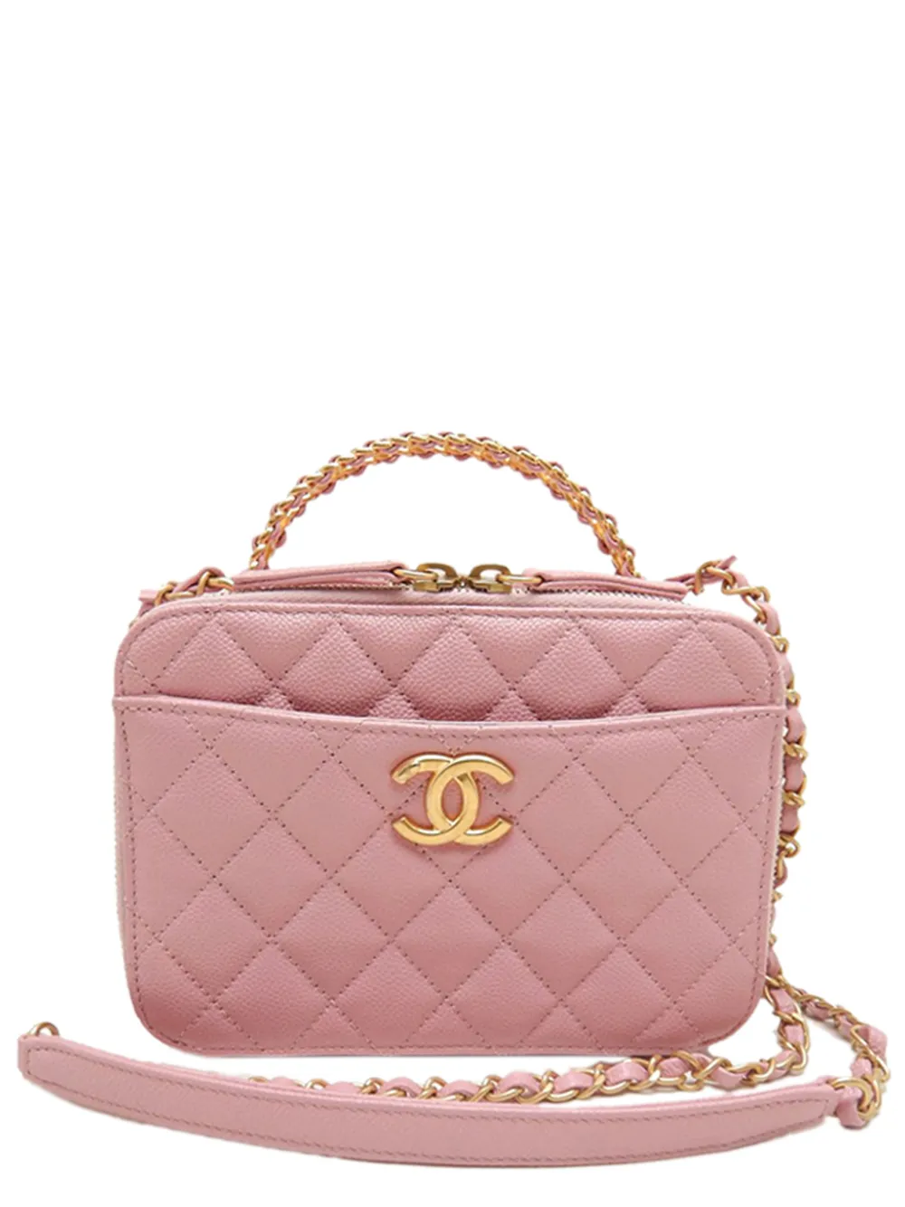 CHANEL Pre-Owned Borsa a tracolla Pick Me Up Vanity Case piccola in pelle Caviar 2021-2026 - Rosa