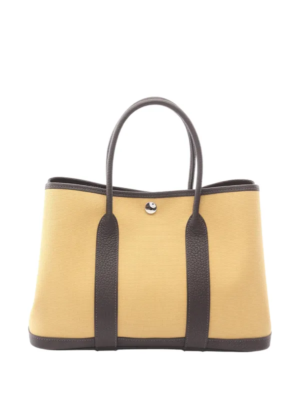 Hermès Pre-owned 2024 Toile and Negonda Garden Party 30 Tote Bag in Yellow