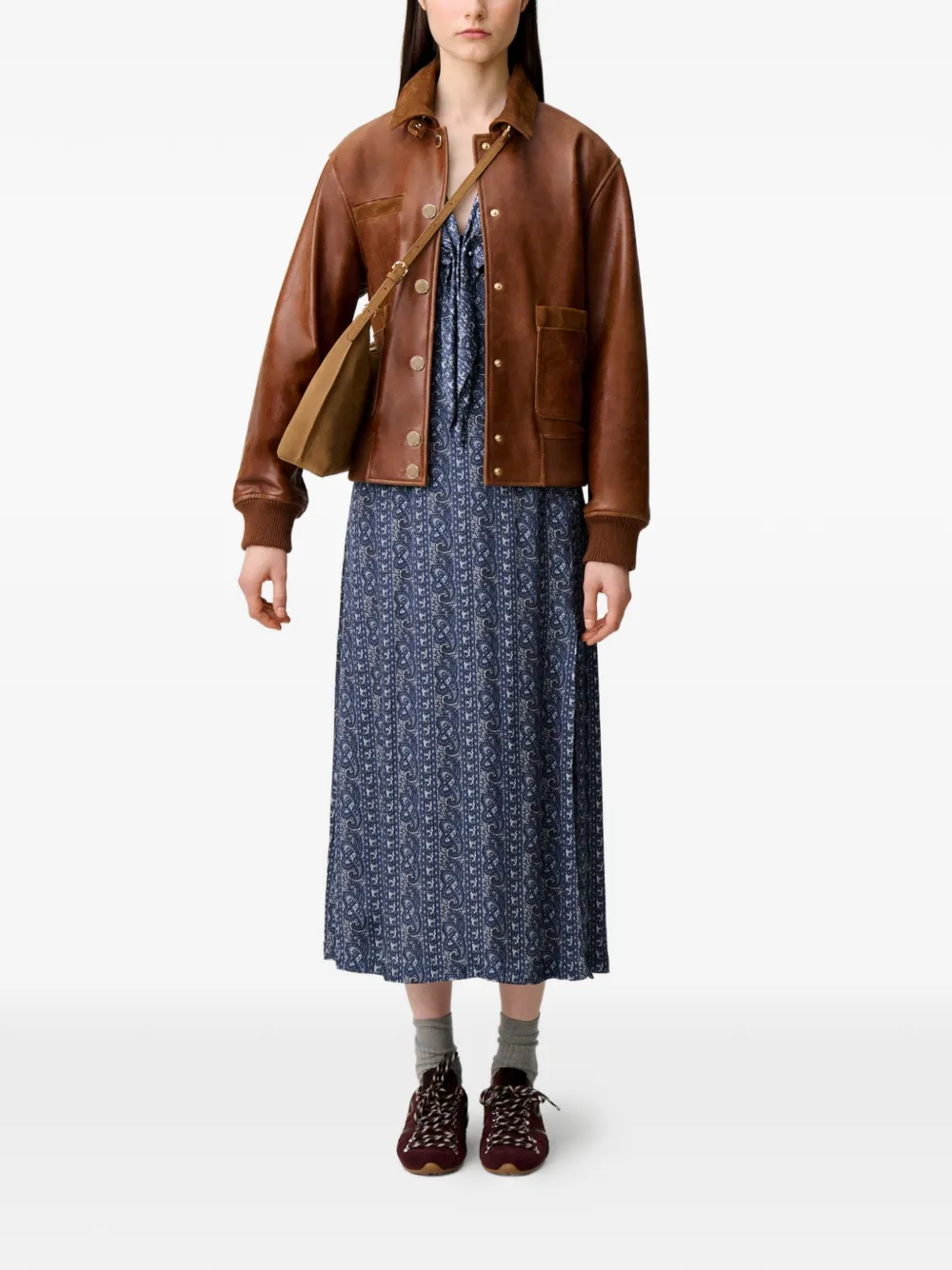 Claudie Pierlot Flowy jurk met print Blauw