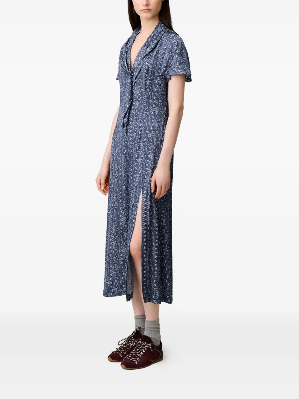 Claudie Pierlot Flowy jurk met print Blauw