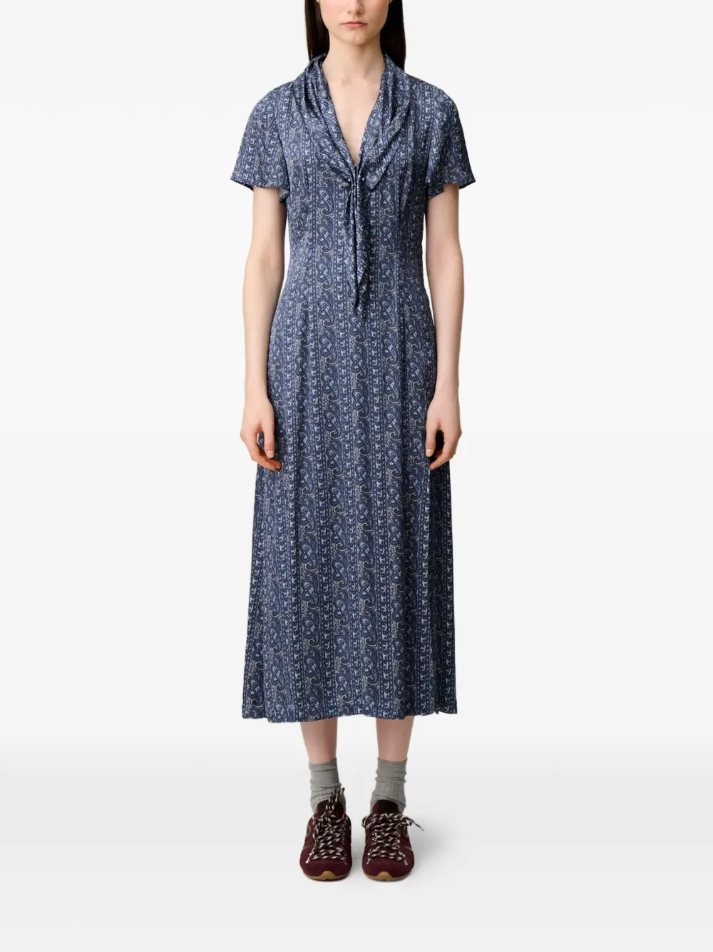Claudie Pierlot Flowy jurk met print Blauw
