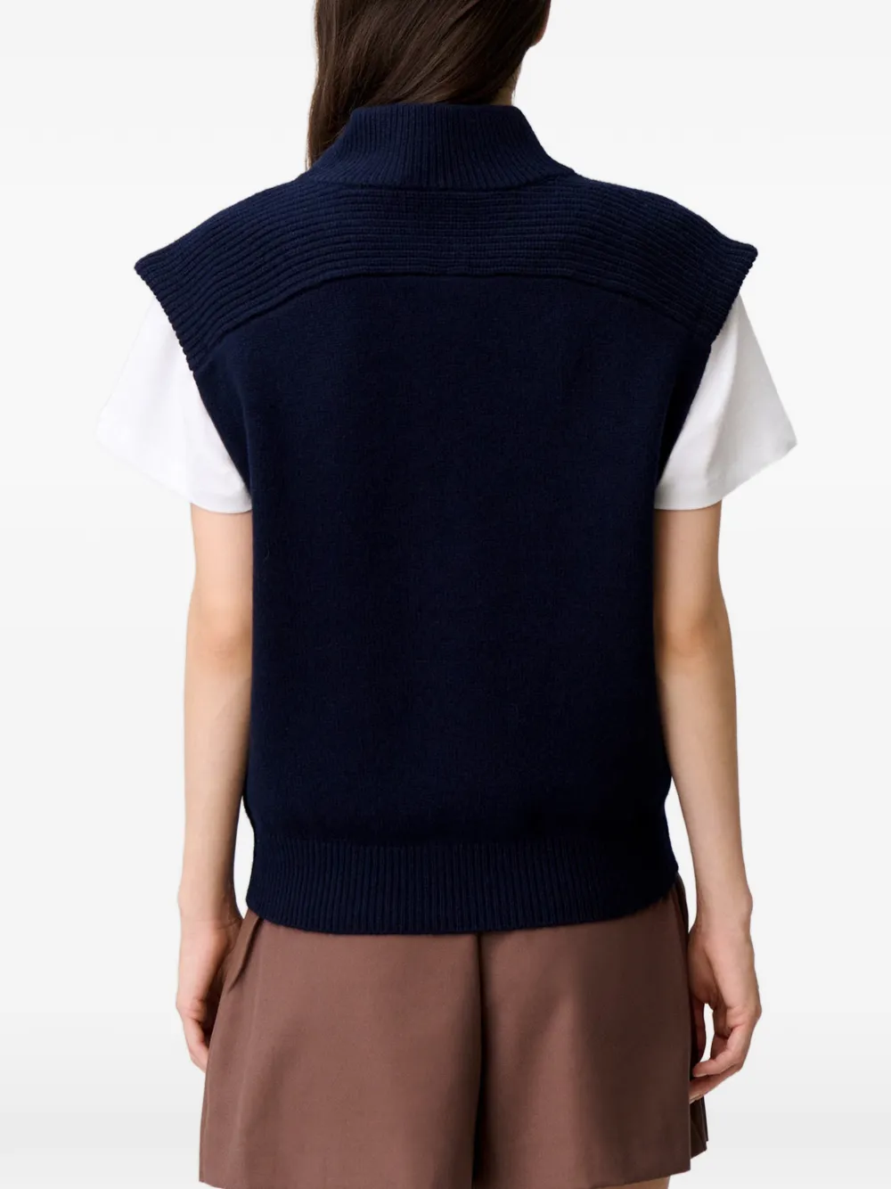 Claudie Pierlot sleeveless wool jumper Blauw