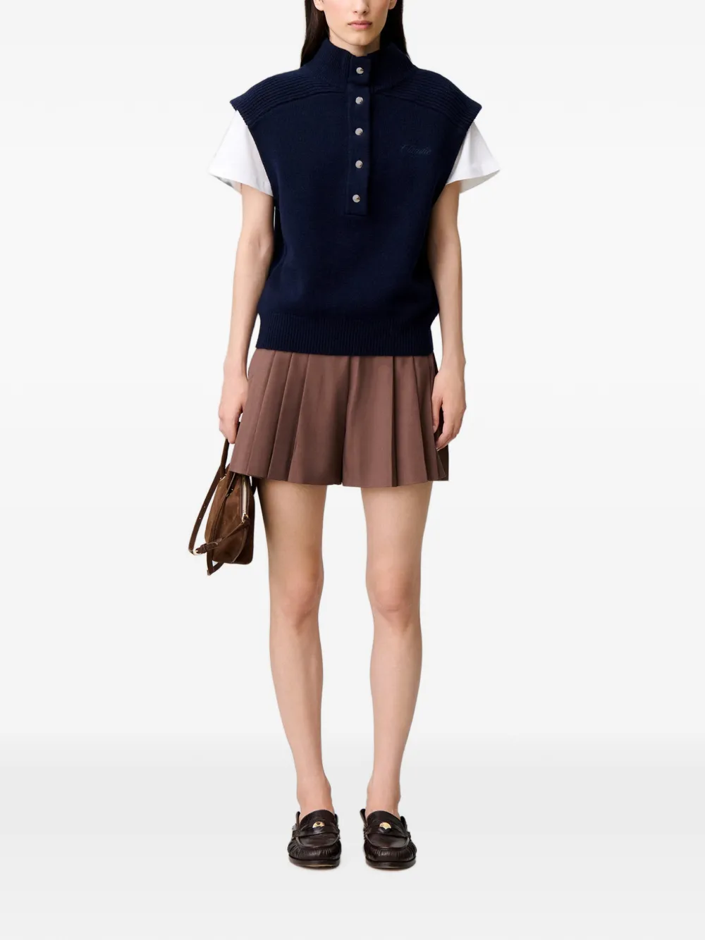 Claudie Pierlot sleeveless wool jumper Blauw