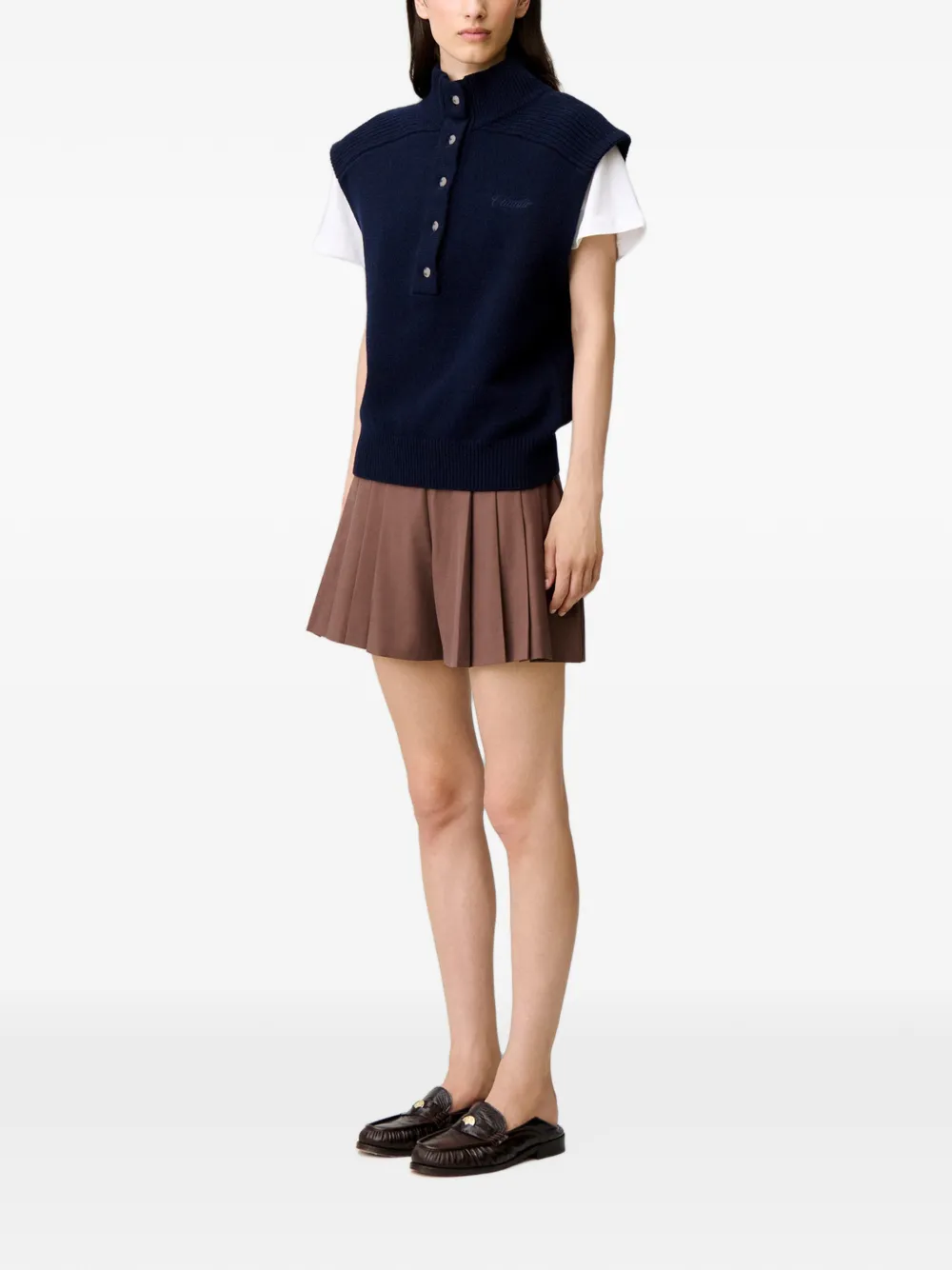 Claudie Pierlot sleeveless wool jumper Blauw