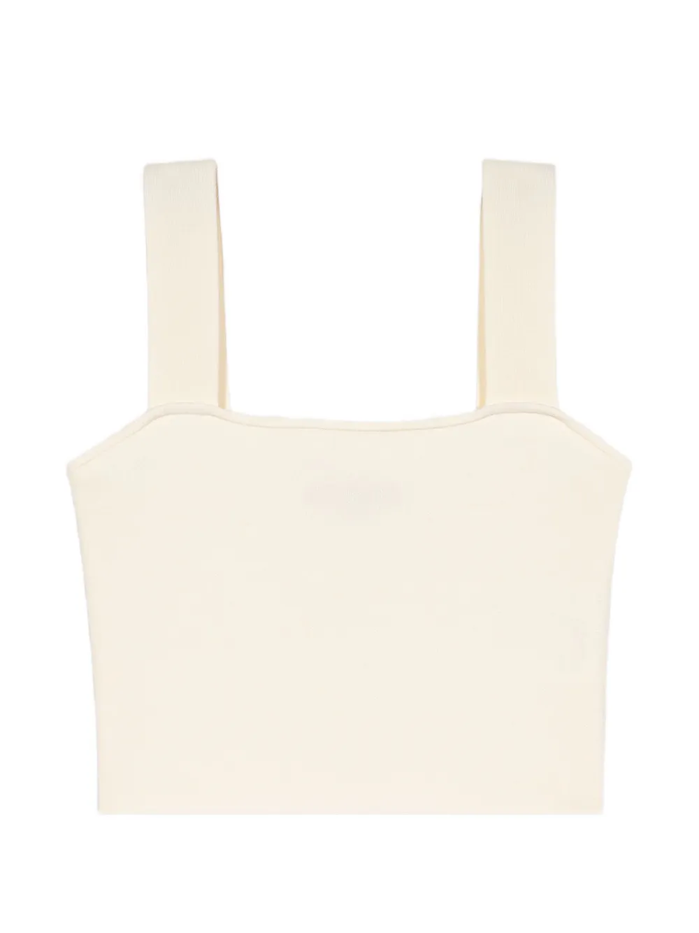 Maje square-neck cropped top - Nude