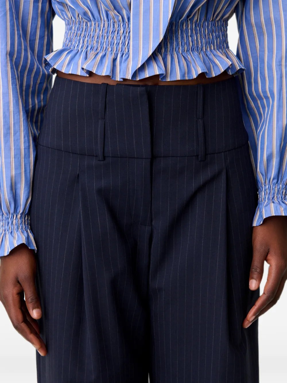 Claudie Pierlot Broek met krijtstreep Blauw