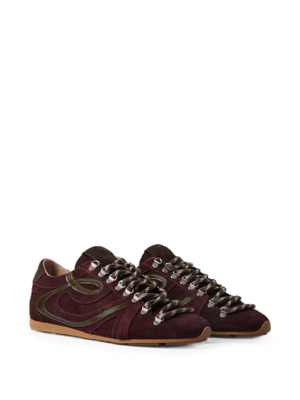 Claudie Pierlot Swing bordeauxrode suède sneakers Paars