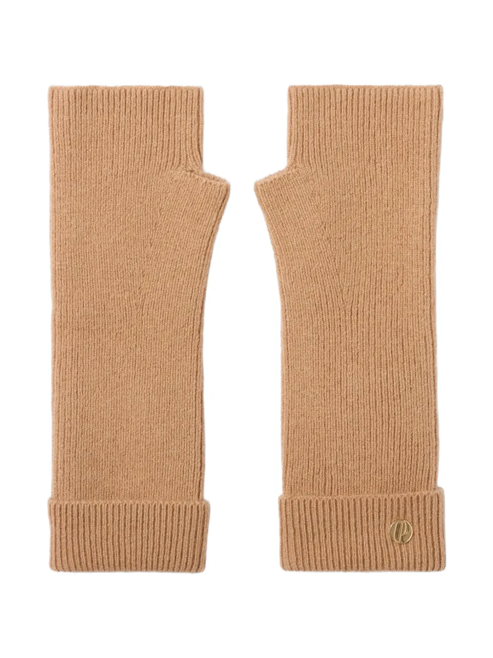 Claudie Pierlot wool mitts with gold CP rivet gloves · OS