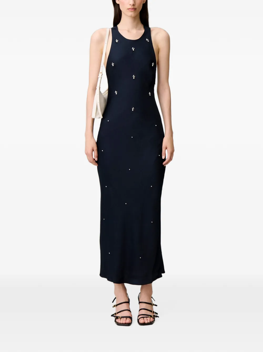 Claudie Pierlot crystal-embellished cross-back dress