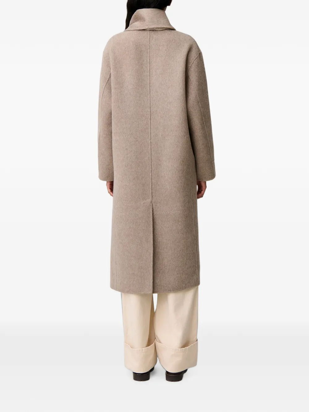 Claudie Pierlot Wollen jas met sjaalkraag Beige