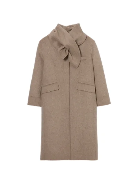 Claudie Pierlot long wool scarf-collar coat