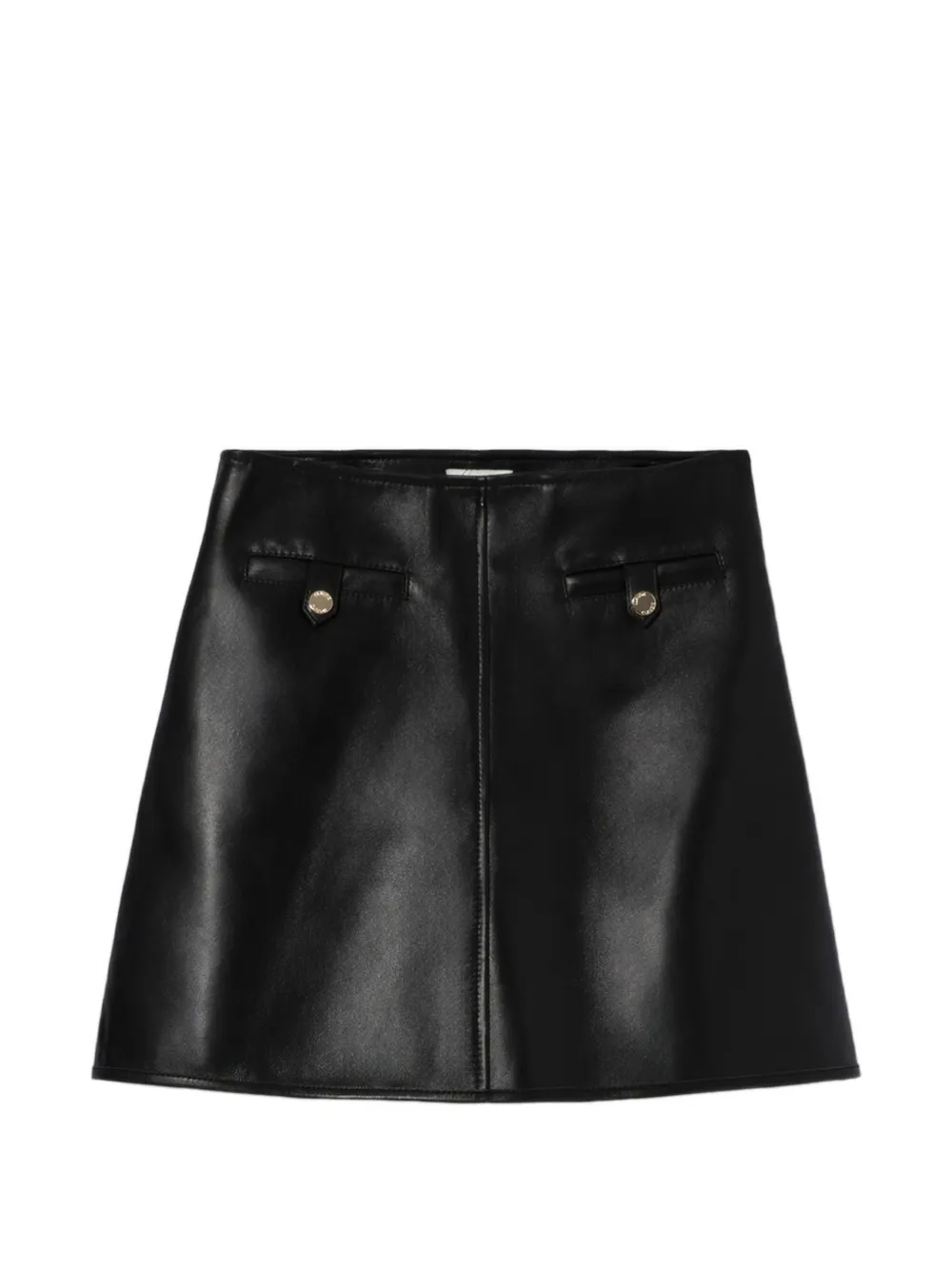 Claudie Pierlot Gonna midi svasata in pelle - Nero
