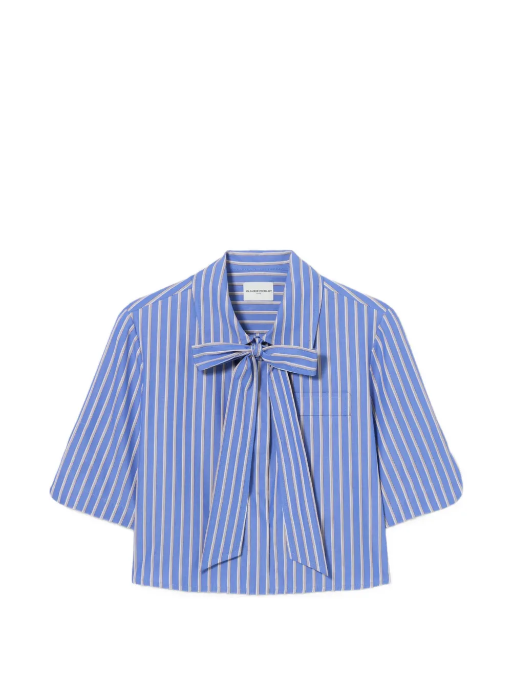 Claudie Pierlot striped tie-neck shirt - Blu