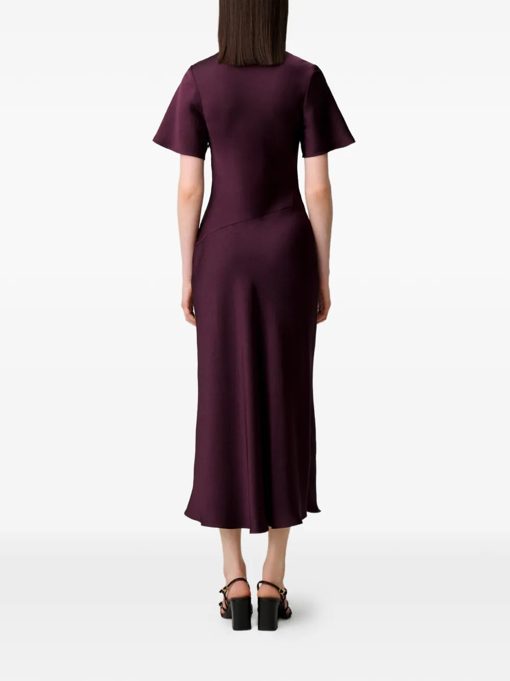 Claudie Pierlot Flowy jurk met Victoriaanse kraag Rood