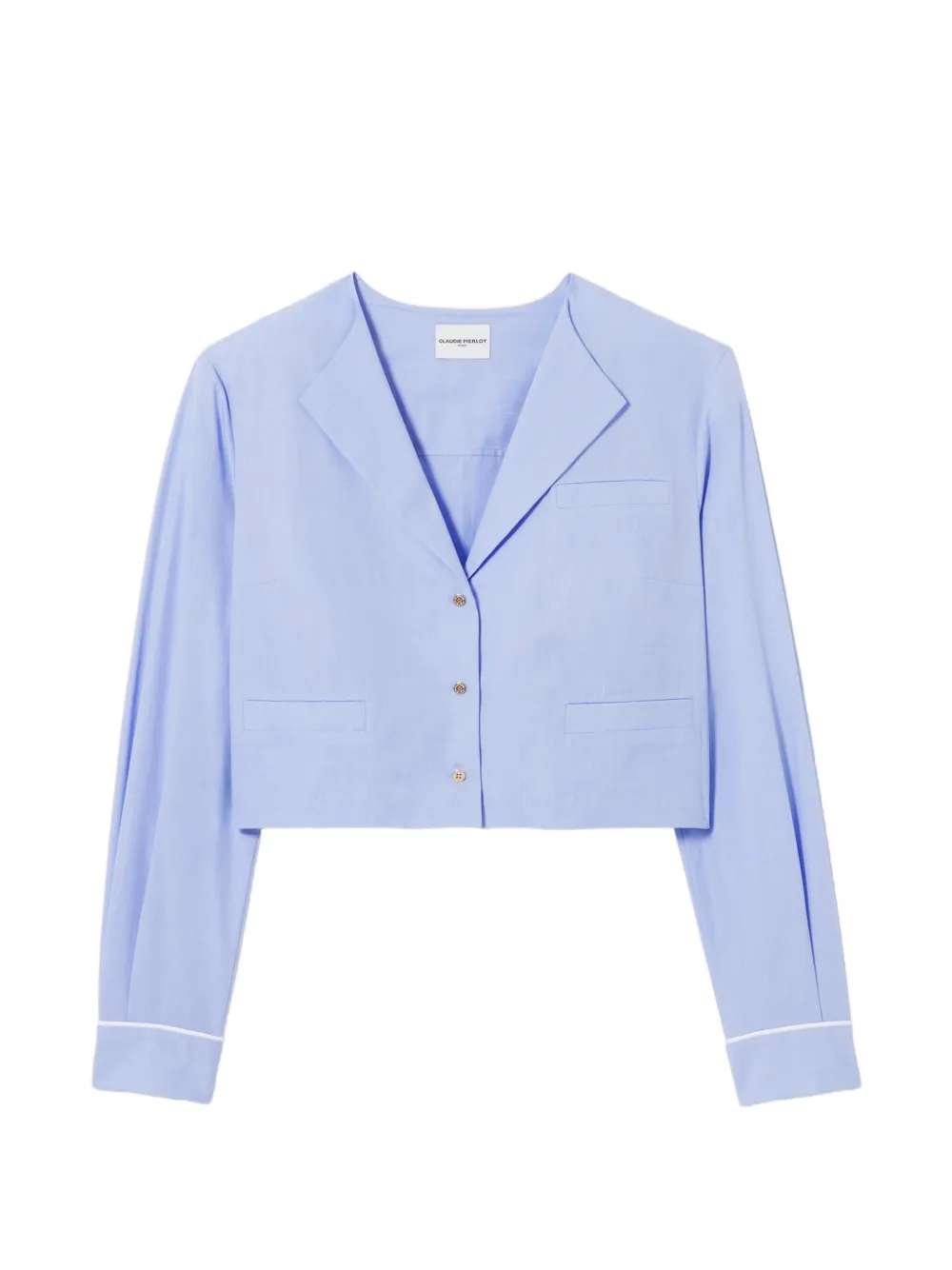 Claudie Pierlot Cropped-Hemd mit langen Ärmeln - Blau