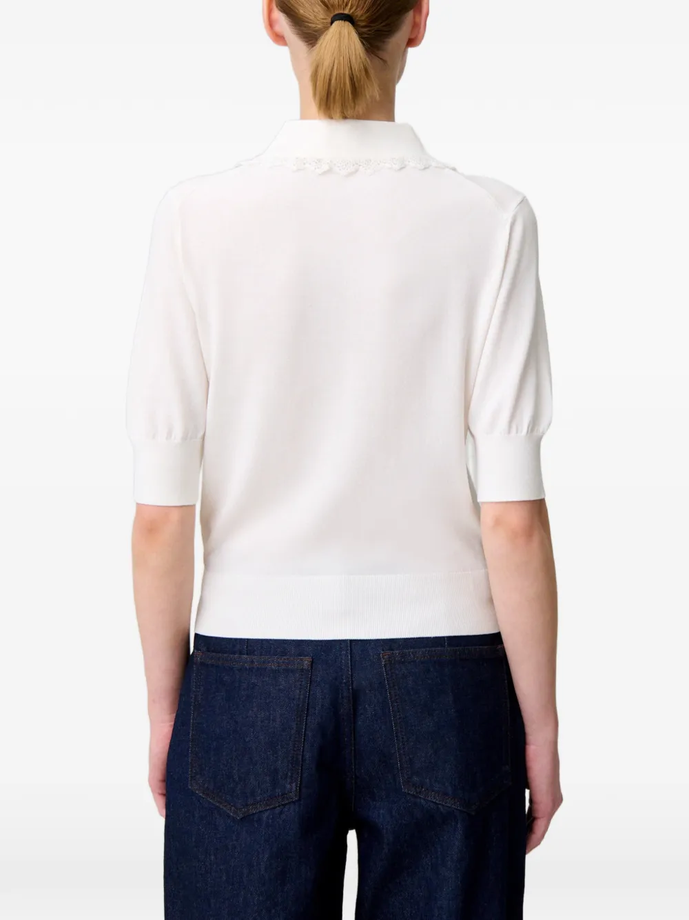 Claudie Pierlot Gebreid vest met kant Beige