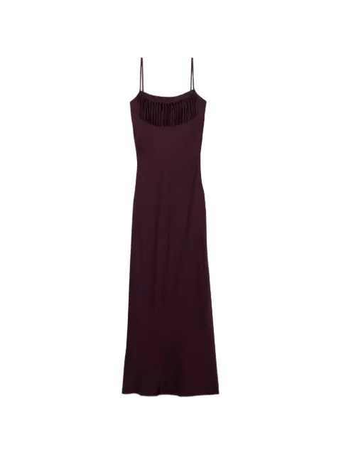 Claudie Pierlot Flowy fringed satin dress