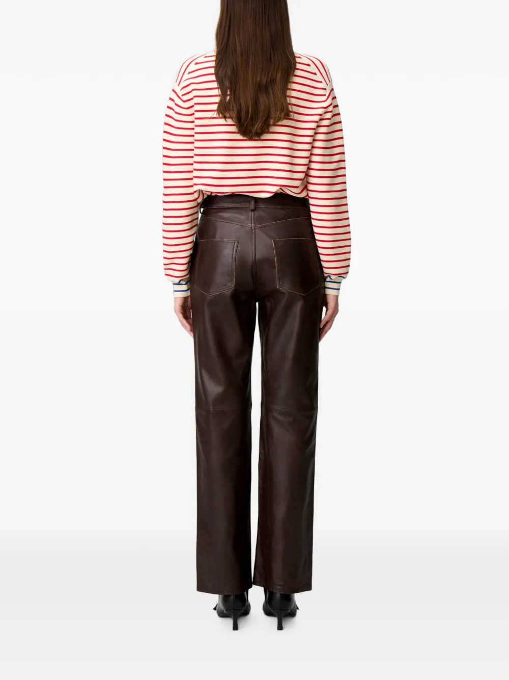 Claudie Pierlot Leren broek Bruin